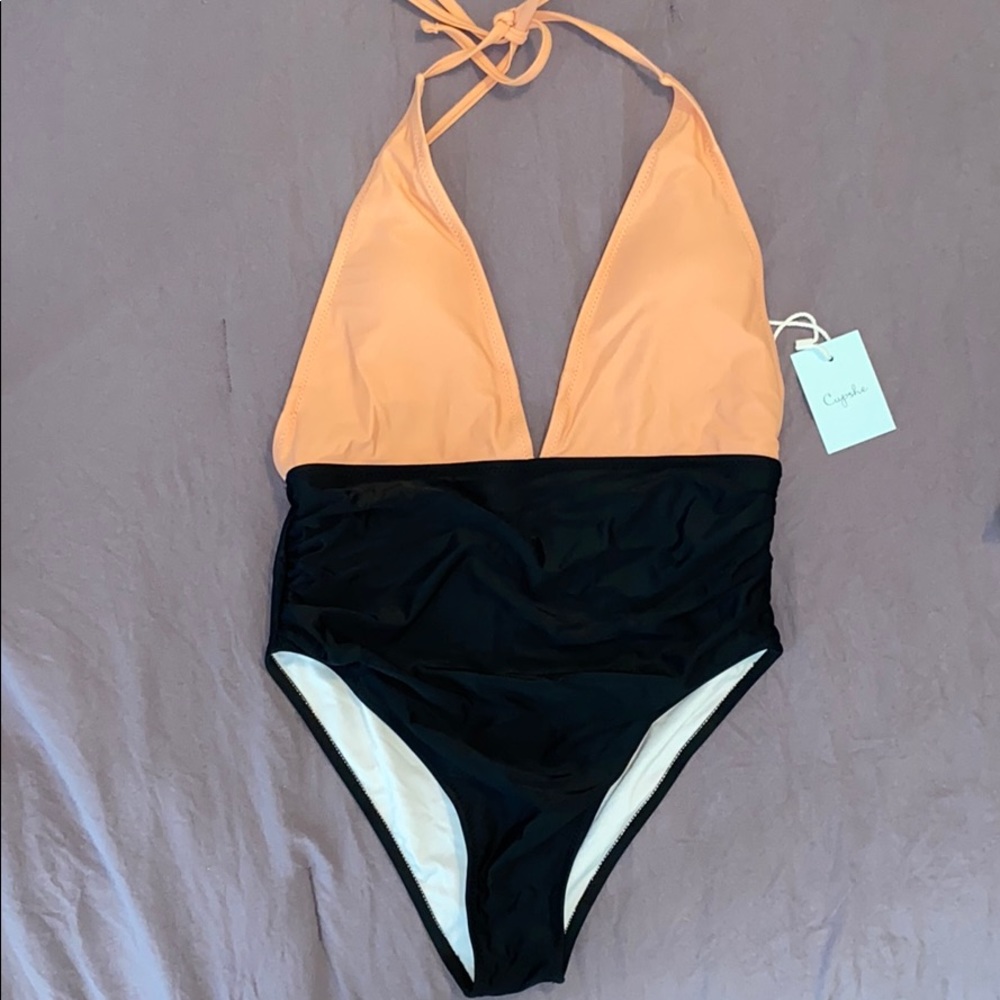 Women’s halter style one piece swimsuit